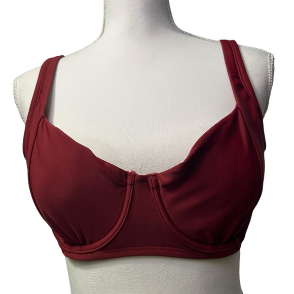 KONA SOL burnt rust underwire bikini swim top size L 12/14 NWT - Picture 4 of 9